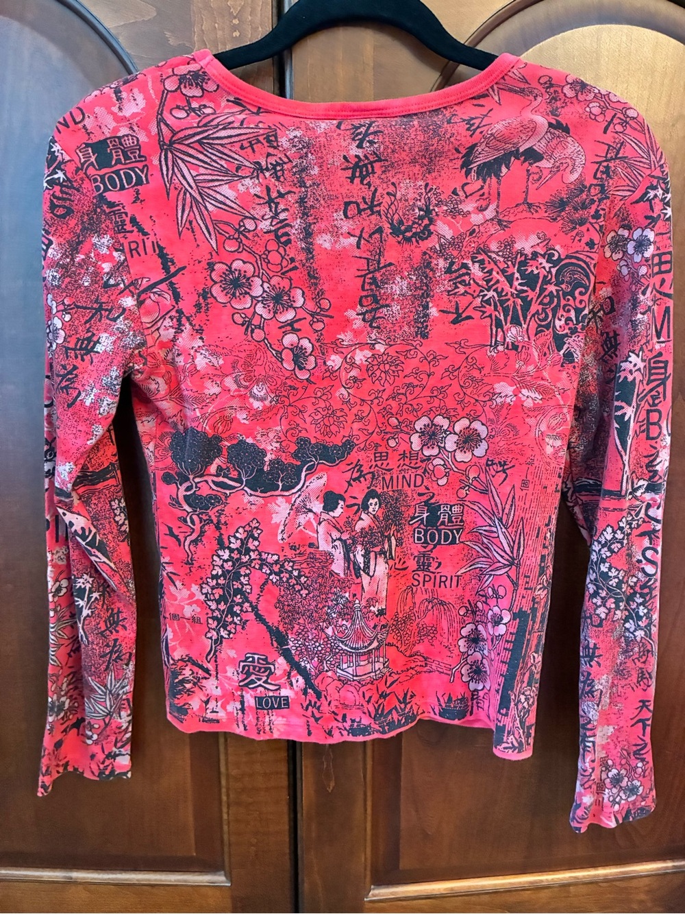 Y2K Cyber Y2K Fairy Grunge Asian Print Geisha Graphic Tattoo Print top Mallcore - Picture 4 of 4